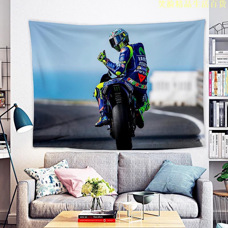 簡約現代房間佈置網紅摩托車機車掛毯出租房工作室佈藝背景佈裝飾
