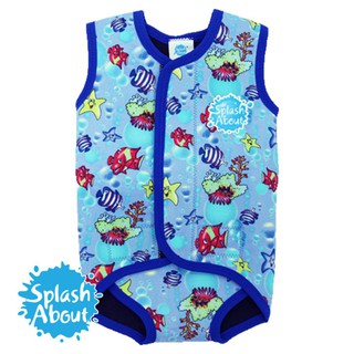 《Splash About 潑寶》BabyWrap 包裹式保暖泳衣-海底世界/寶藍