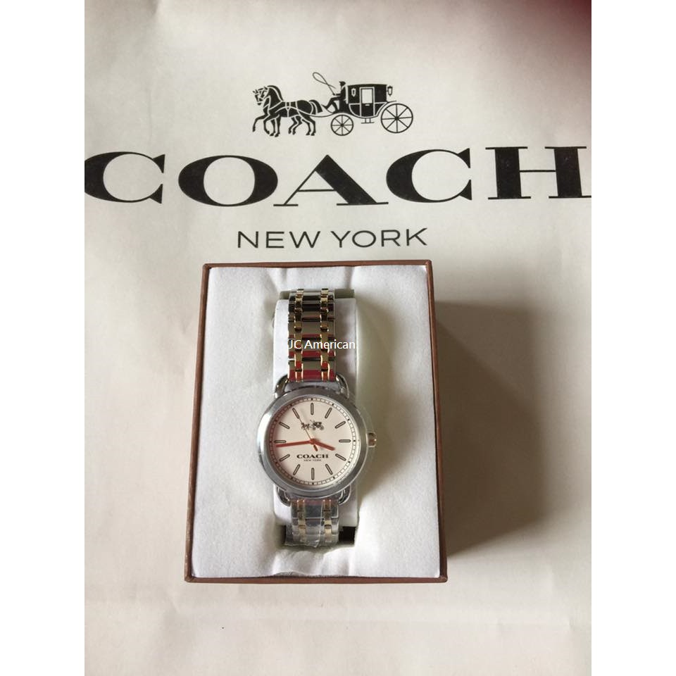 【美國JC】【清倉】COACH W6050 銀色 不鏽鋼錶帶 女 手錶 (含錶盒) ~現貨在台(需自行更換電池)