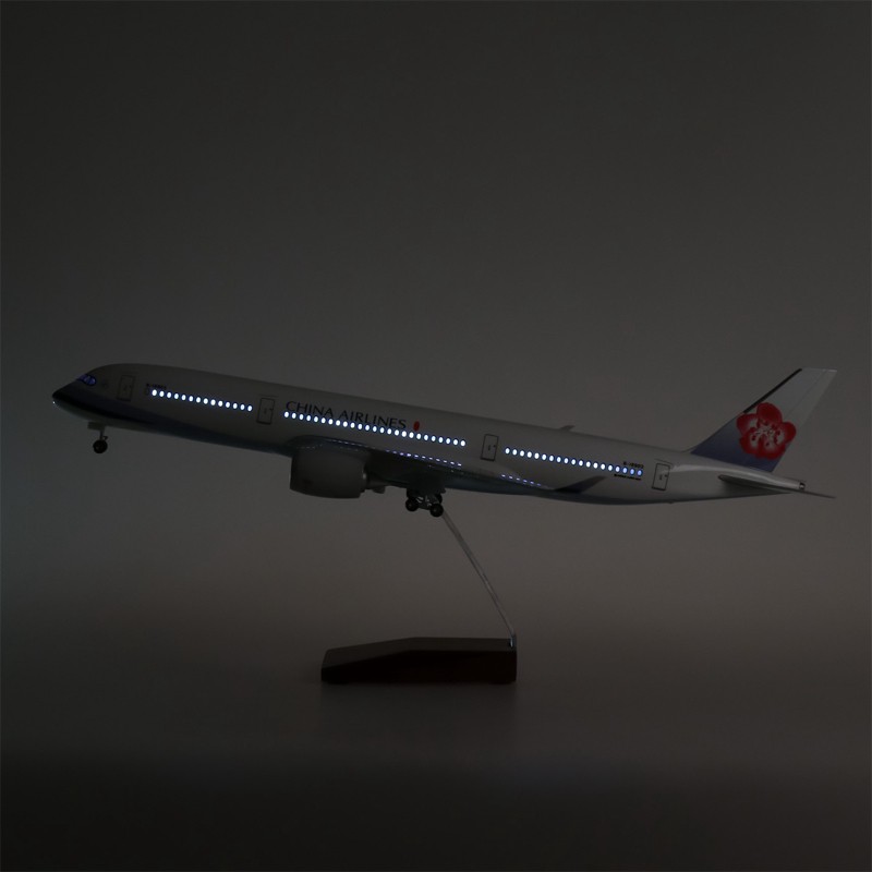 ✈☜帶輪子聲控亮燈47CM臺灣中華航空華航飛機模型1:142仿真民航客機空客A350