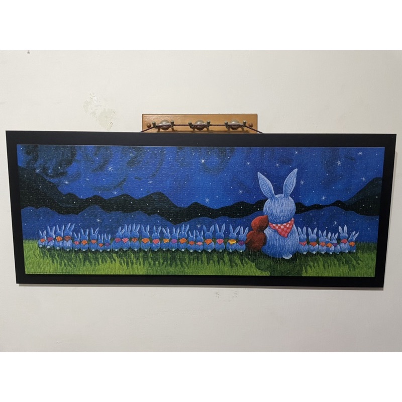 雷諾瓦拼圖 幾米 兔兔排排坐 1000片 長幅 夜光 含黑色木框 整組賣