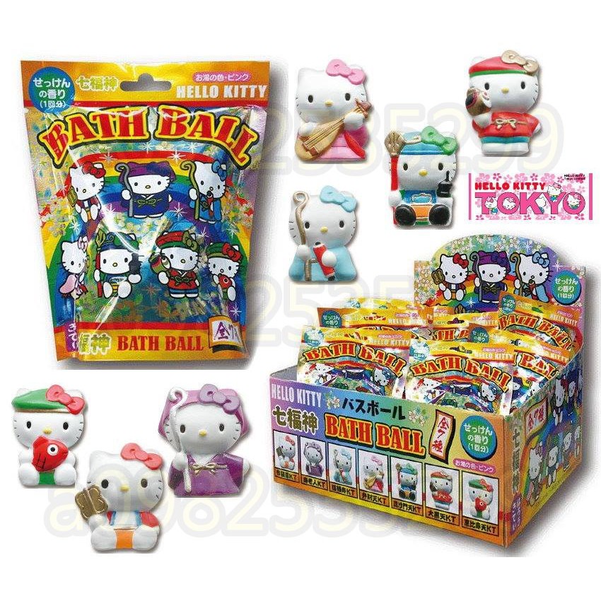 日本新年限定hello Kitty 七福神公仔皂香入浴球單顆售皂香泡澡球日本七福神 蝦皮購物