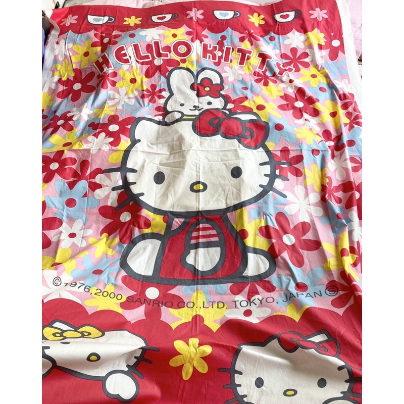 日本東京日暮里Hello Kitty床單 被單 材料 布料 棉布 大圖樣