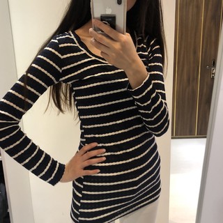 全新 沒有穿過 東大門 oni風格條紋顯瘦全新上衣 長袖 休閒 運動 yuyu 風格 ZARA