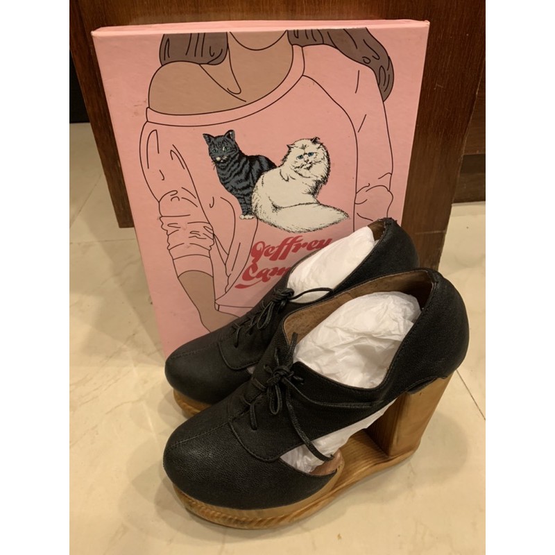 Jeffrey Campbell 簍空厚底 牛津鞋 實木高跟鞋