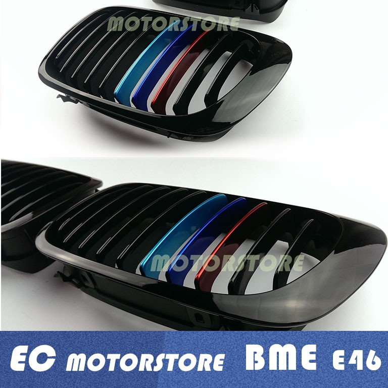 BMW E46 98 99 01 00年 改款前 2門2D 亮黑三色 金屬色 鼻頭 水箱護罩 水箱罩