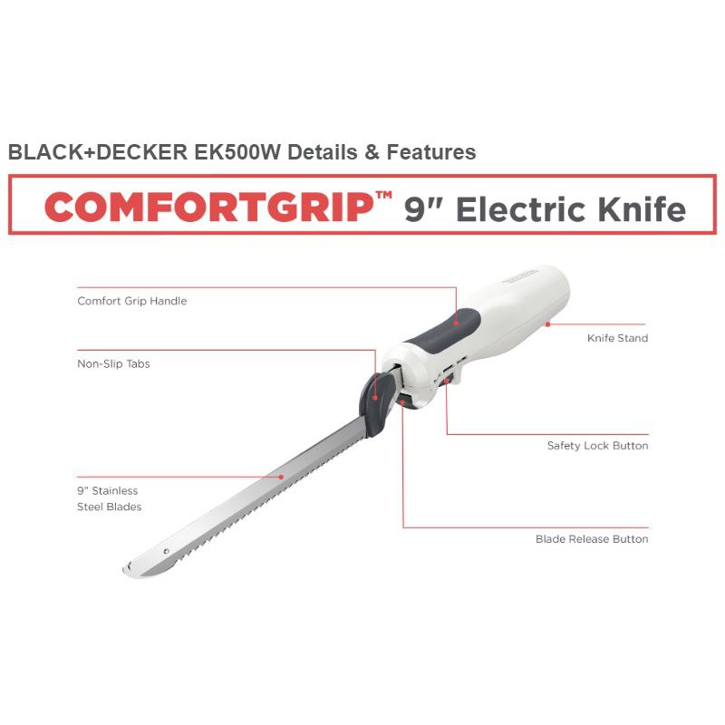 [幸福提案料理實驗室] 美國原裝 Black &amp; Decker 電動麵包刀 吐司刀 不鏽鋼 EK500 現貨到！