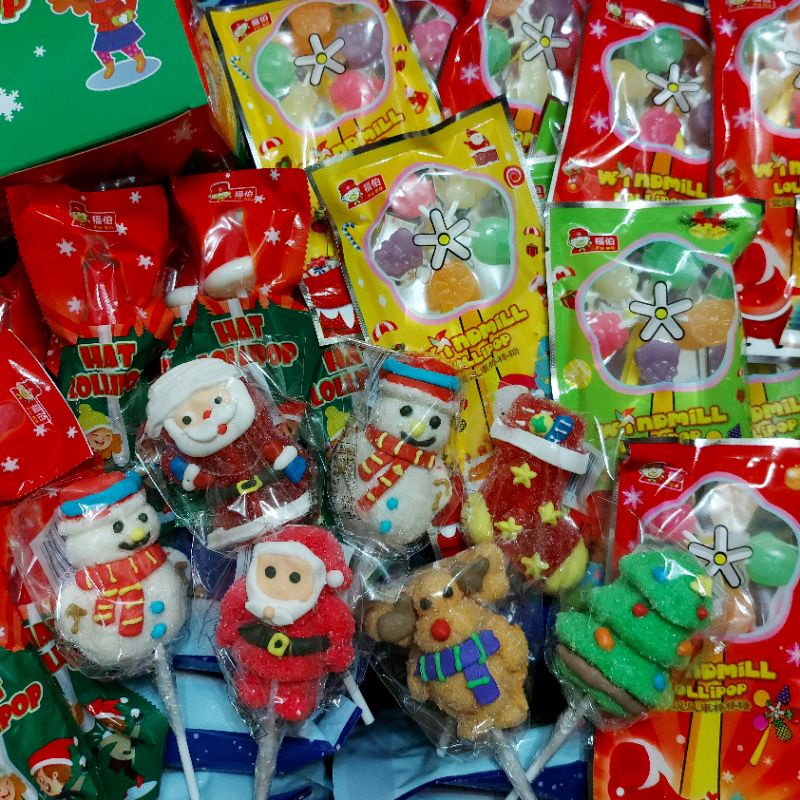 聖誕節造型棒棒糖/聖誕節糖果/棒棒糖/棉花糖/造型糖果/風車棒棒糖/聖誕帽棒棒糖/零食/雪人/聖誕老人/從零開食