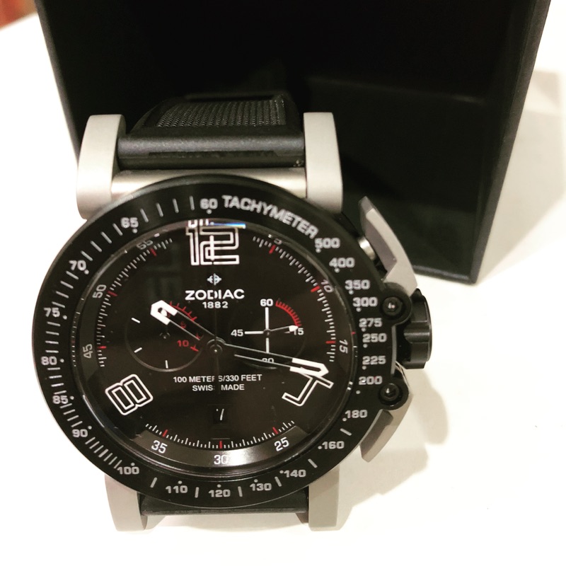 Zodiac ZMX 黑色 ZO8552 Racer Analog Display Swiss Quartz 男士手錶