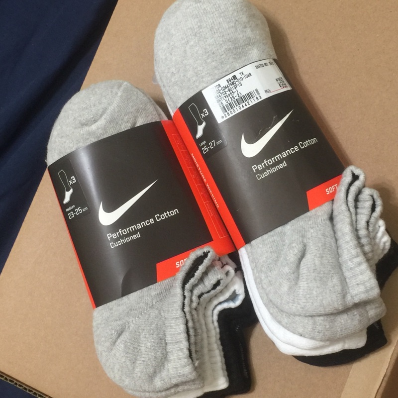 『小蘑菇日本走跳～購』（現貨）Nike Socks 三色 黑灰白 低筒襪 踝襪 運動襪（一組三雙）SX4702-901