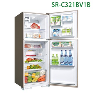 SANLUX台灣三洋【SR-C321BV1B】321公升雙門變頻電冰箱(大蔬果室)(標準安裝) 大型配送