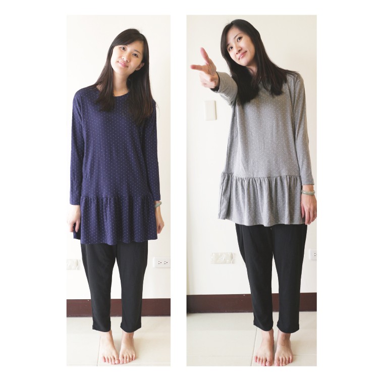 DL哆愛日本純月子服套裝 哺乳睡衣 產後月子服 孕婦褲 哺乳衣套裝 水玉點點哺乳衣 可調式孕婦褲 月子褲 長袖哺乳衣