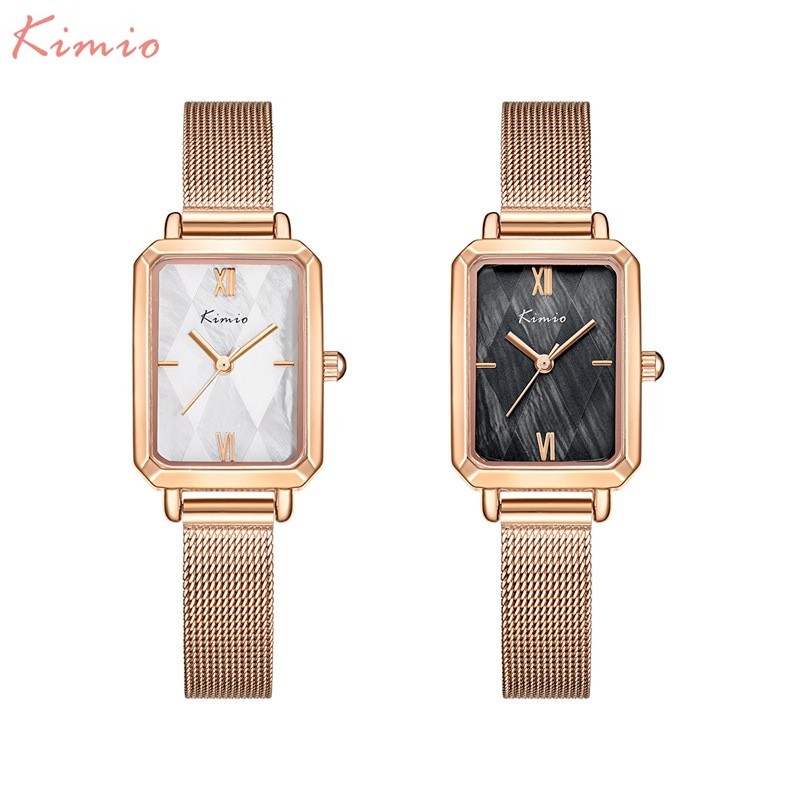 金米歐Kimio防水女士手錶 時尚長方形手鍊手錶防水復古小方表新款K6479S