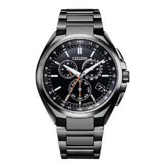 【CITIZEN 星辰】鈦金屬電波光動能多功能時尚腕錶 黑 CB5045-60E
