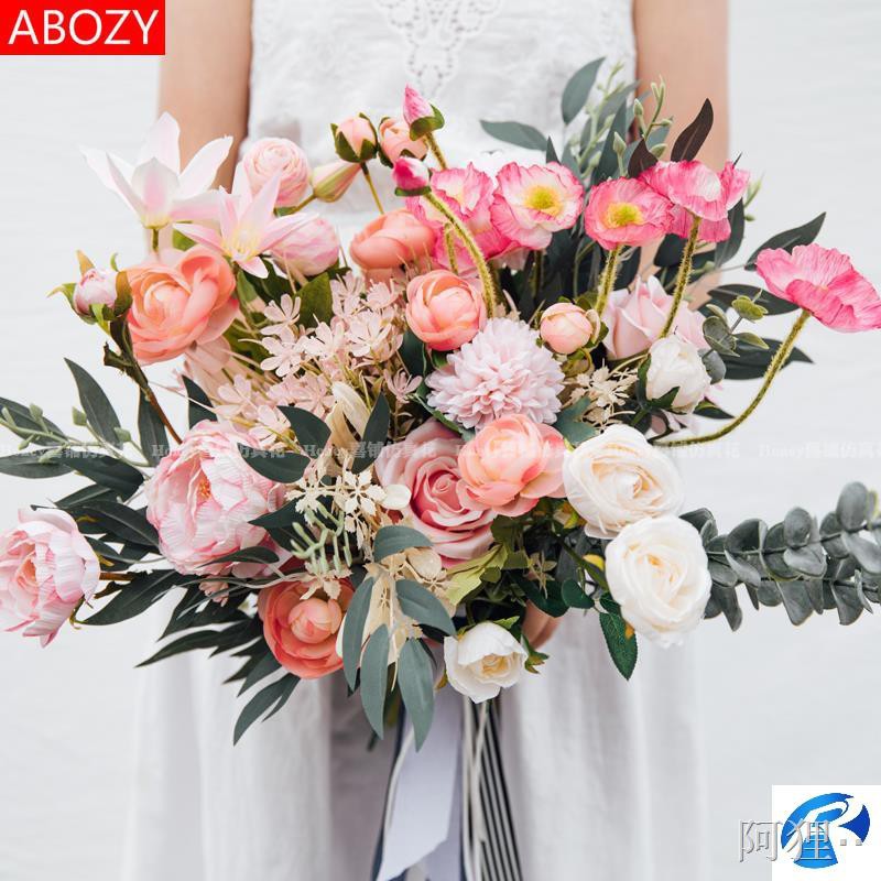 泡泡花束鮮花手捧花仿真花束新娘拍婚紗照道具結婚花束手捧鮮花 蝦皮購物