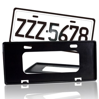 【安伯特】7碼新式汽車牌框(一組2入-黑) 牌框 牌照框 車牌框【doumygo汽車百貨】