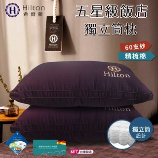 【樂樂生活精品】免運費【Hilton 希爾頓】薩爾斯城堡系列-銀離子60支紗精舒棉獨立筒飯店枕 (請看關於我) MG