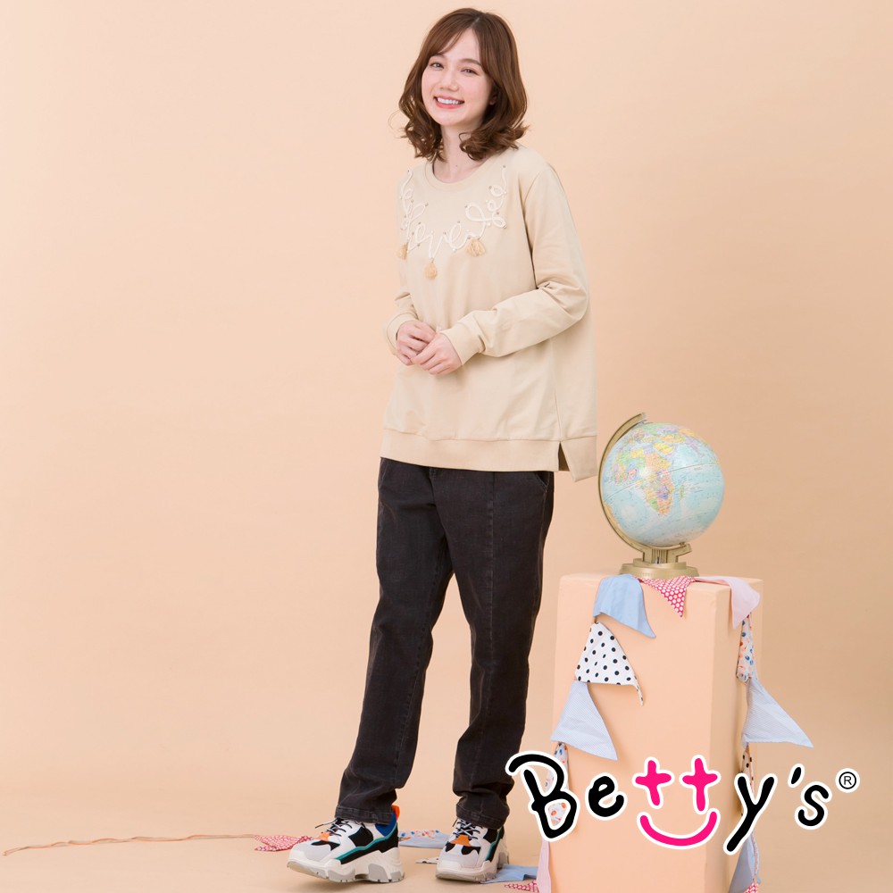 betty’s貝蒂思(95)復古風高腰牛仔長褲 (牛仔黑)