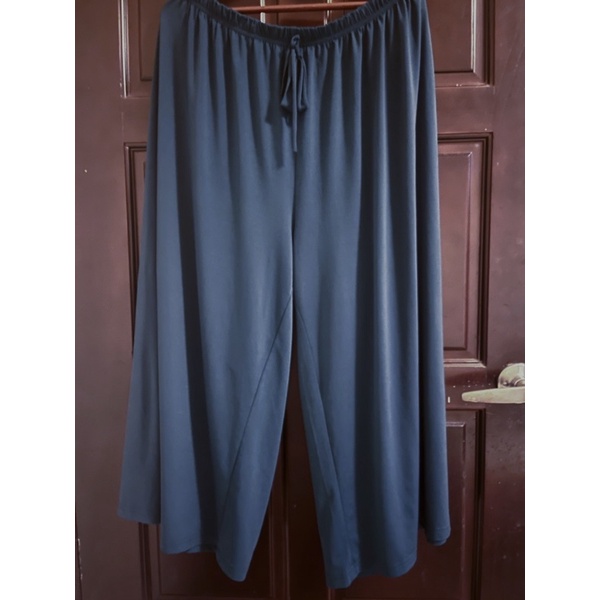 二手 加大尺碼超大尺碼 4XL藍色輕薄涼感腰鬆緊綁帶冰箱寬褲