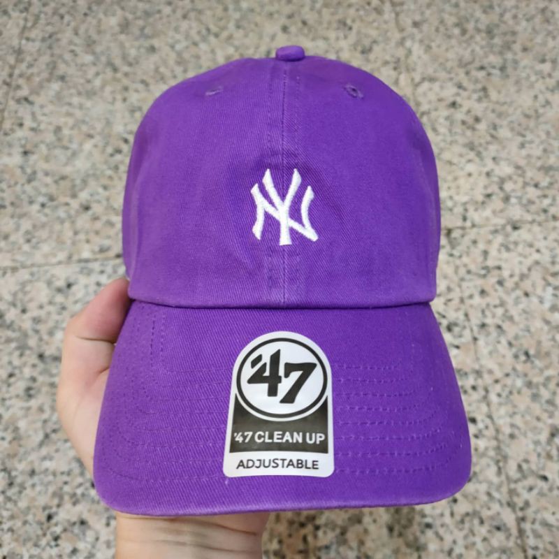 正品 47brand NY 洋基隊 紫色 鴨舌老帽 嘻哈饒舌 可調式