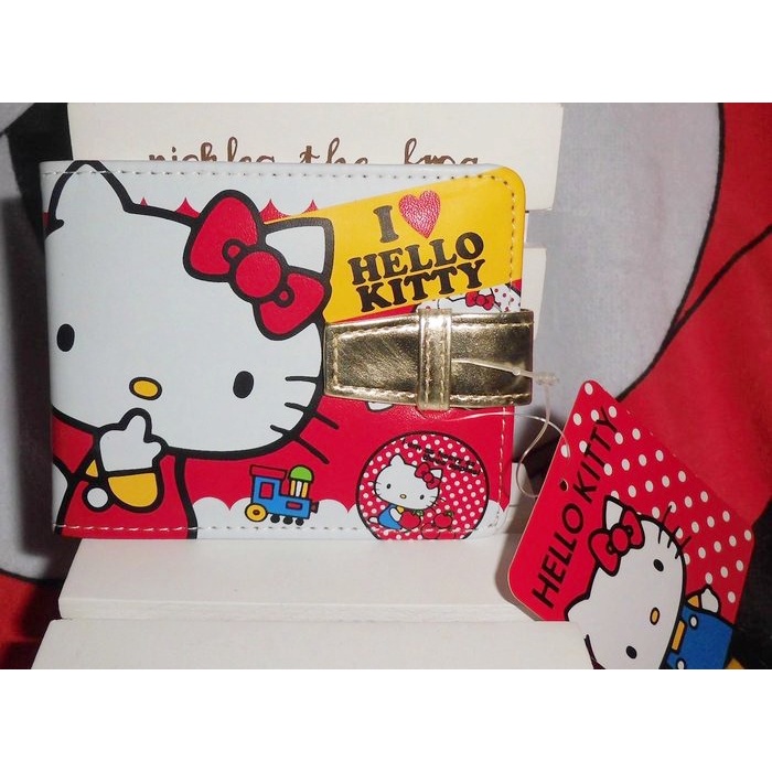 日版﹝Sanrio﹞限定※Hello Kitty 凱蒂貓※【Kitty蘋果圖案造型】皮夾式證件夾/信用卡夾