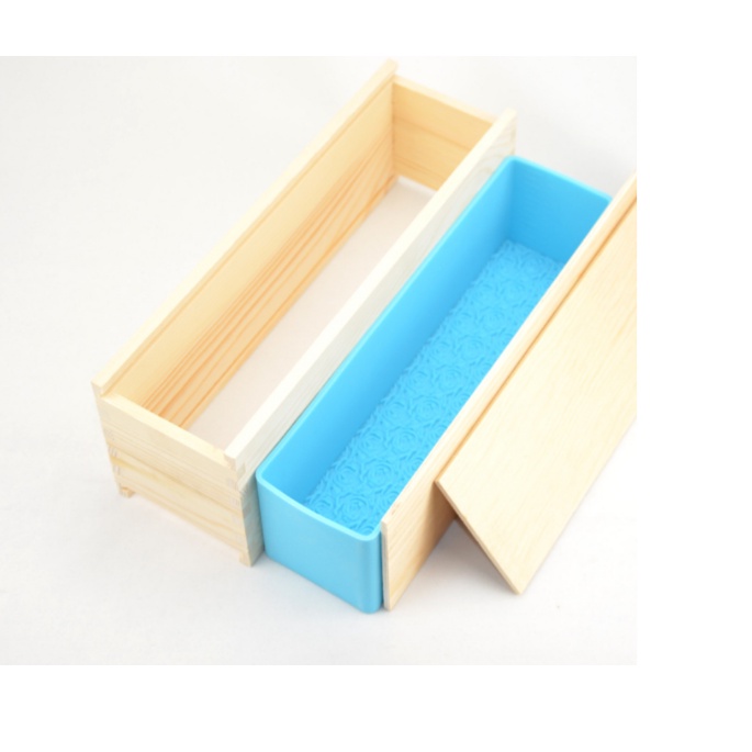 玫瑰花模具 矽膠模具 1200毫升 玫瑰吐司模具 木框模具  吐司模具 矽膠土司模具 木盒長方形 香皂模具