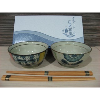 松村窯日式和風2入碗筷組(飯碗+筷子)