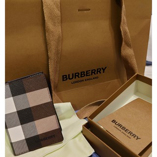 格紋環保帆布折疊式卡片夾(BURBERRY)