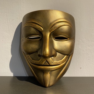 高質量 V怪客面具 面罩 Vfor Vendetta 萬聖節 金版