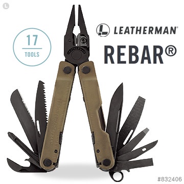LEATHERMAN-REBAR狼棕款戶外隨身多功能工具鉗LE832406(附尼龍套)
