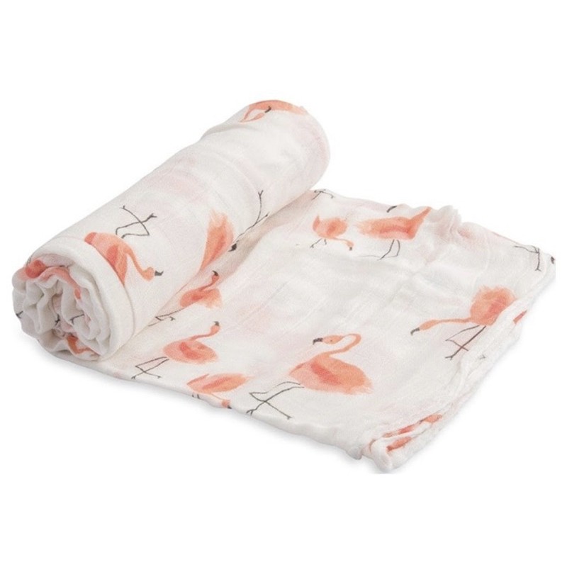 Little unicorn 嬰兒竹纖維包巾/萬用巾/薄毯/哺乳巾/涼感包巾(pink lady）