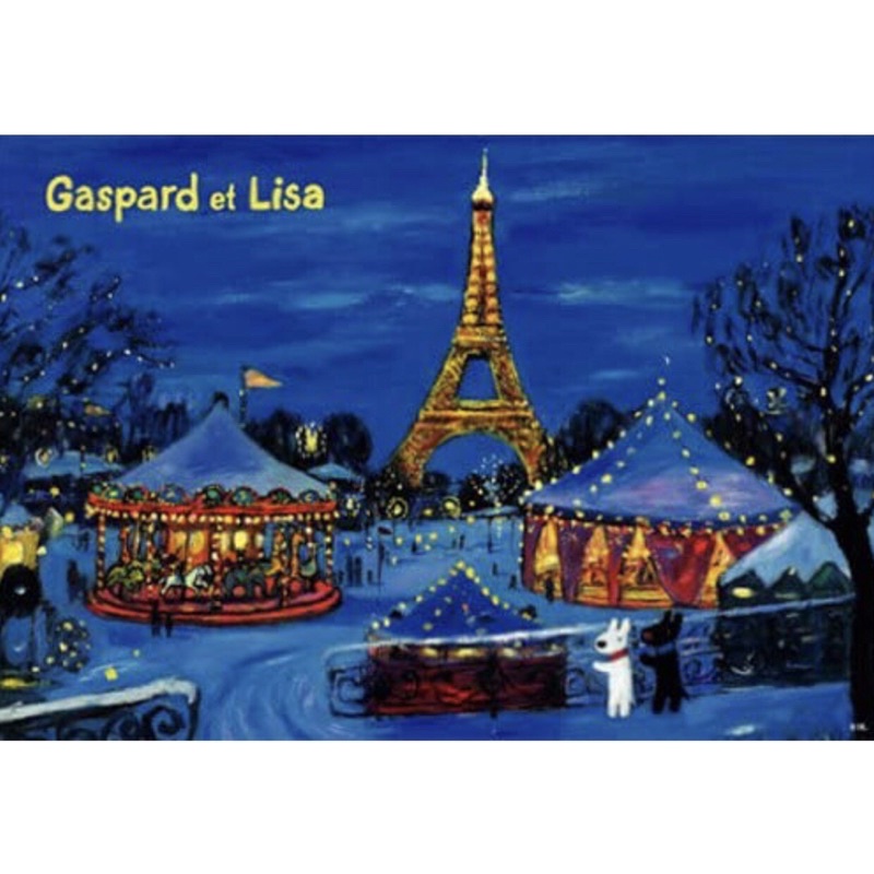 日本進口 APOLLO-SHA 1000片拼圖 麗莎和卡斯柏 夜晚的遊樂園 Gaspard et Lisa 裝飾畫 插畫