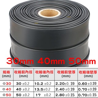 『仟尚電商』30、40、50mm 1米 雙壁帶膠 3倍收縮 高防水 熱縮套管 熱縮管 絕緣套管 熱收縮 絕緣保護 絕緣管