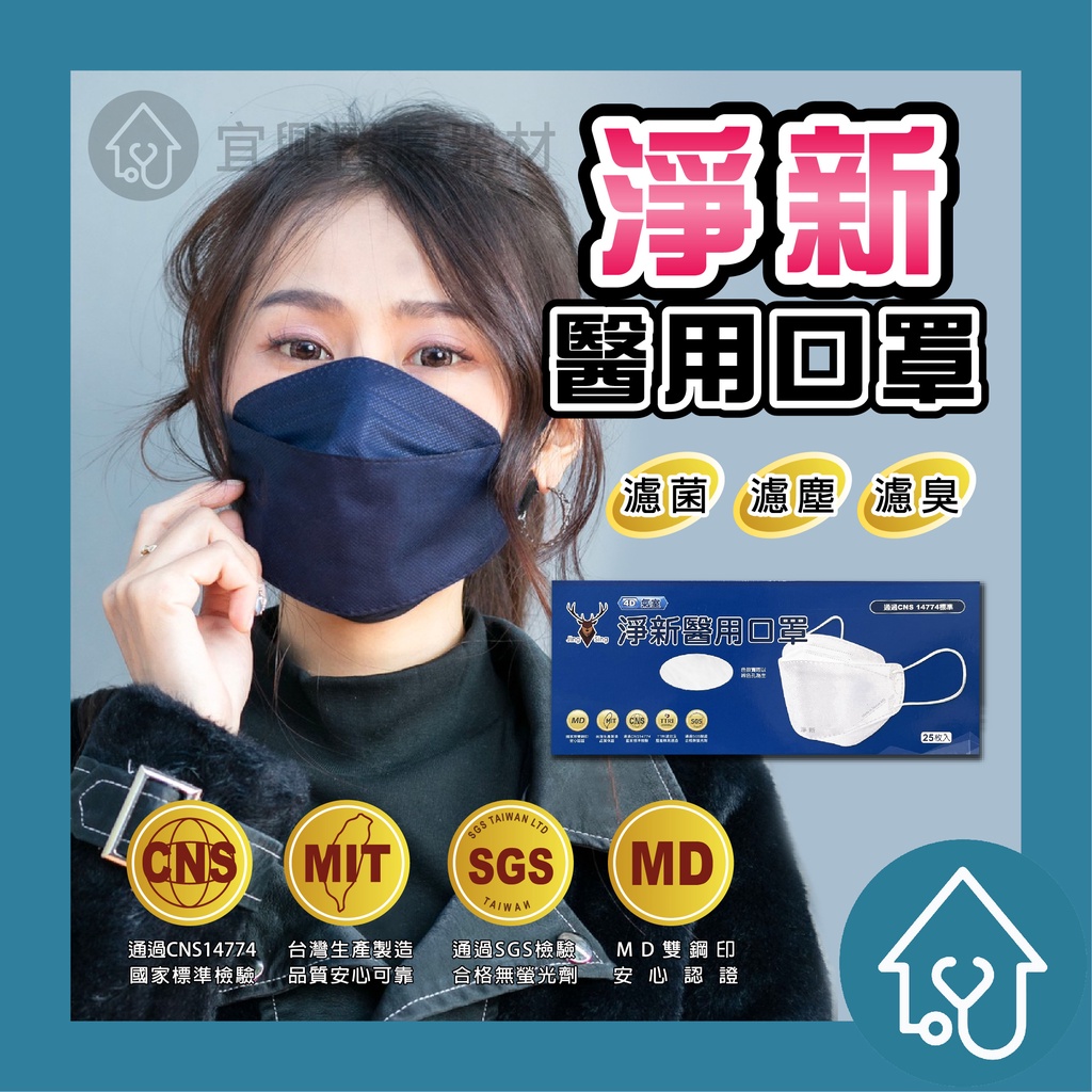 醫療口罩 淨新醫用口罩 4D口罩 魚型口罩 魚形成人 台灣製醫療級口罩 KF94立體口罩 魚嘴口罩 柳葉口罩雙鋼印