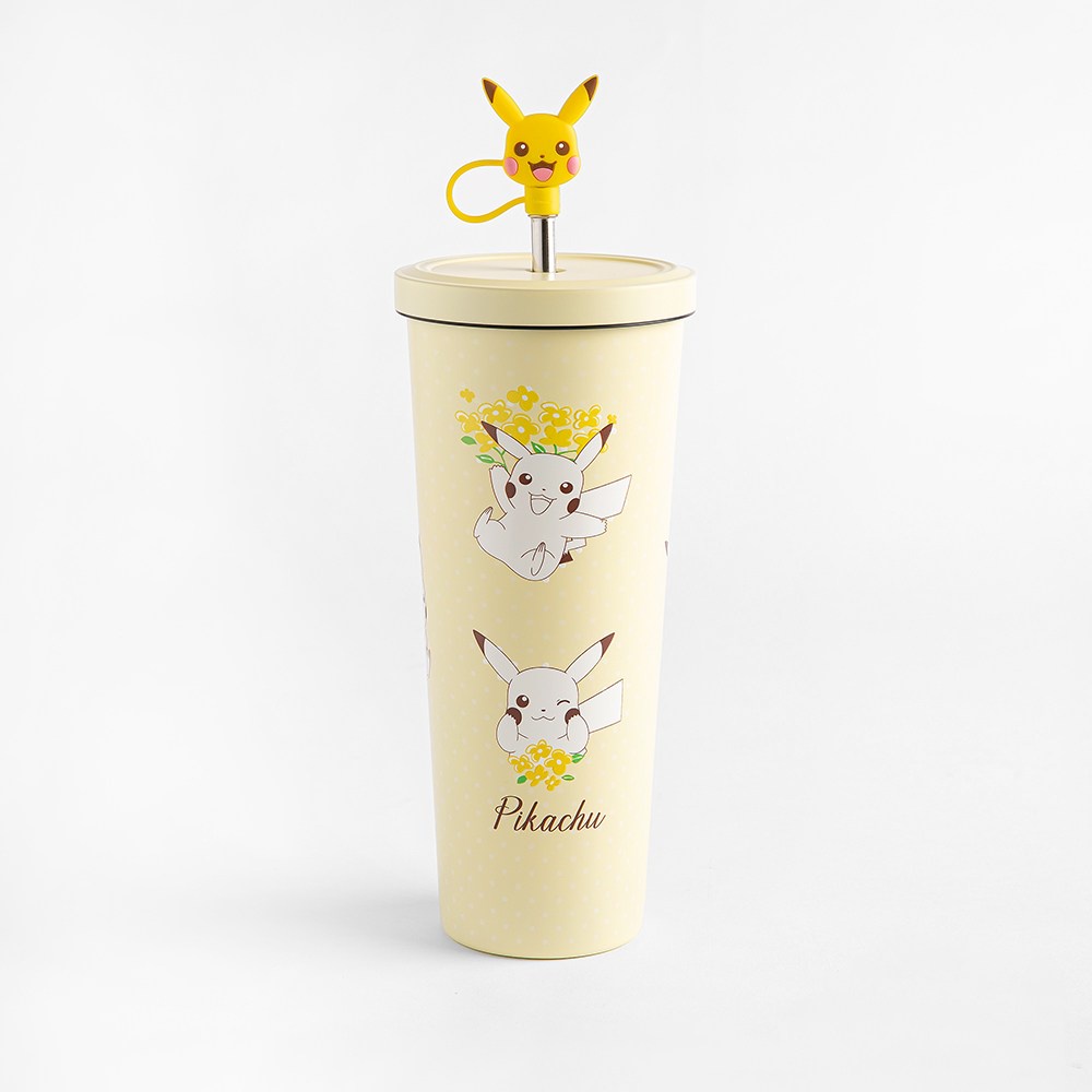 HOLA Pokémon寶可夢不鏽鋼保溫保冷隨行杯750ml+吸管套-皮卡丘