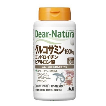 &lt;現貨&gt;日本代購 朝日 Asahi Dear Natura 葡萄糖胺+軟骨素+玻尿酸 膠原蛋白 MSM 鈣 鎂