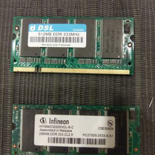 二手 DDR 333 筆記型電腦 記憶體 256/512MB