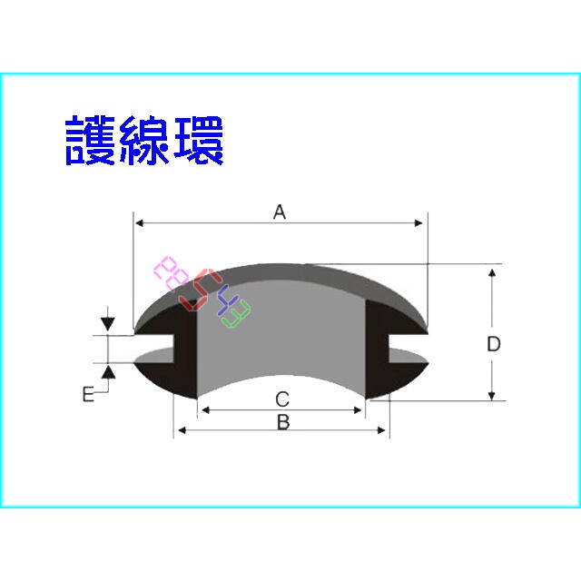 護線圈10mm-100個．穿線徑C=10mm板厚E=2mm電線護線環軟膠O型圈橡膠O型環出線圈密封圈護線套