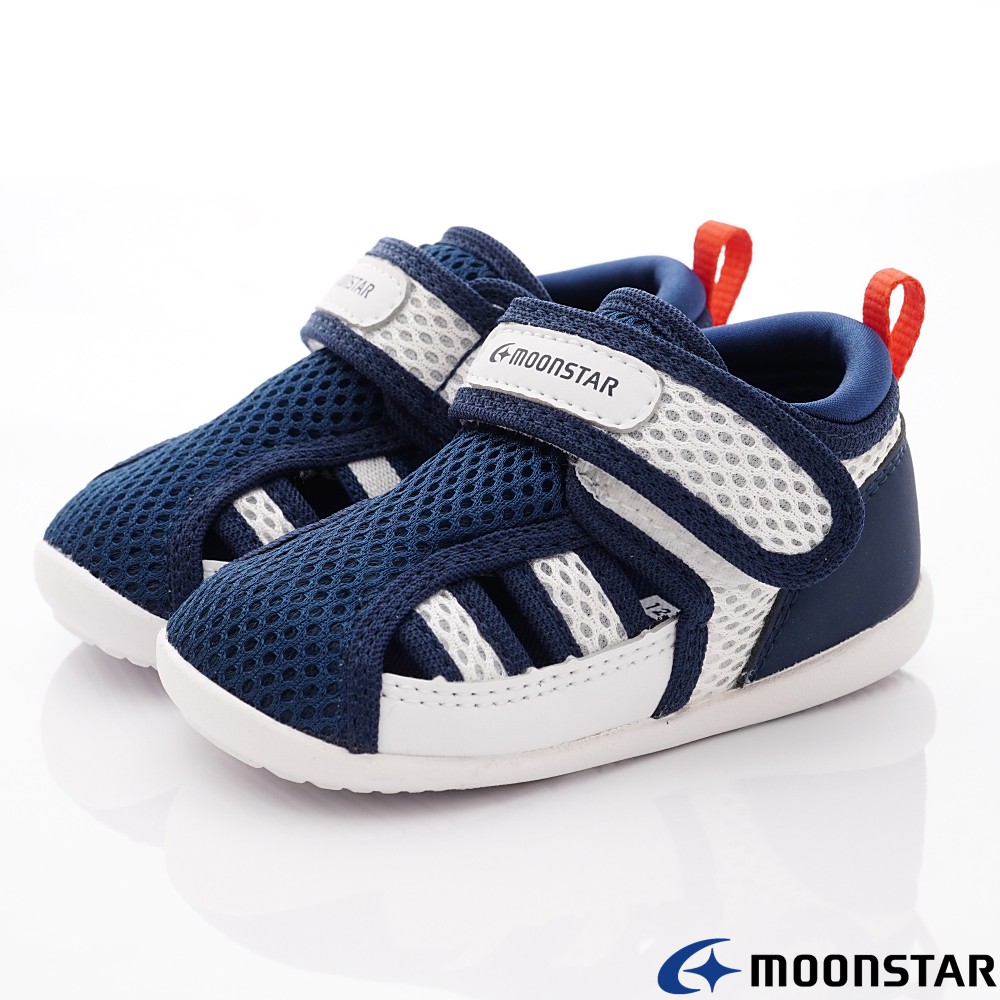 日本月星Moonstar機能童鞋 2E速乾學步鞋款 2251深藍(寶寶段)零碼