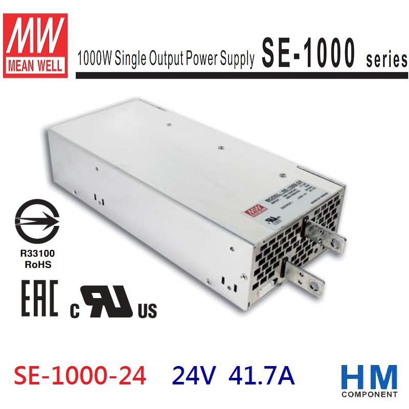 明緯 MW 電源供應器 SE-1000-24 24V 41.7A -HM工業自動化