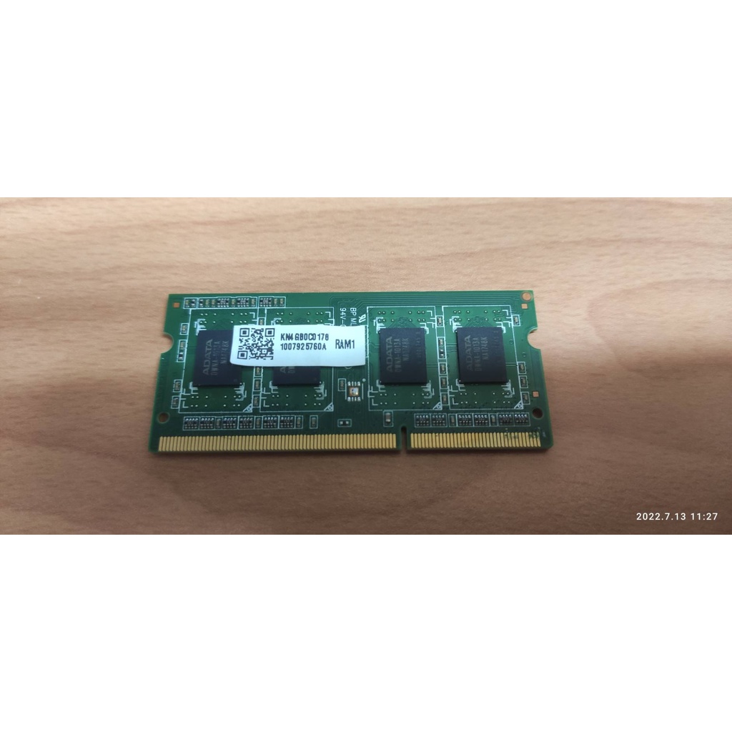 威剛ADATA4G 1Rx8 RAM DDR3L-1600 PC3L-12800S 筆電 記憶體 1.35V低電壓