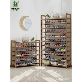 💒工廠貨💒鞋架簡易門口家用多層結實耐用的防塵鞋櫃經濟型實木收納竹鞋架子