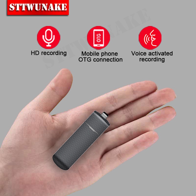 Sttwunake 迷你語音激活錄音機 USB 閃存間諜錄音設備小型數字隱藏式錄音機微型聲音監聽設備