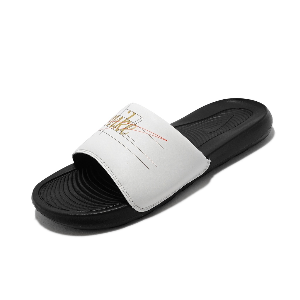 Nike 拖鞋 Victori One Slide Print 白 黑 金 手繪 男鞋 【ACS】 CN9678-103