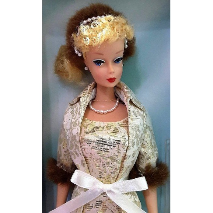 【Mika】金標收藏型芭比娃娃 1959復古流金 刺繡珍珠晚宴芭比（盒損如圖，請不介意再下標）Barbie