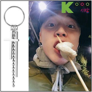 ❌免運❌ 樸智旻同款 正韓耳環 asmama 防彈少年團 bts jimin 智旻 同款十字圓珠長鏈 韓國耳環 耳夾耳環