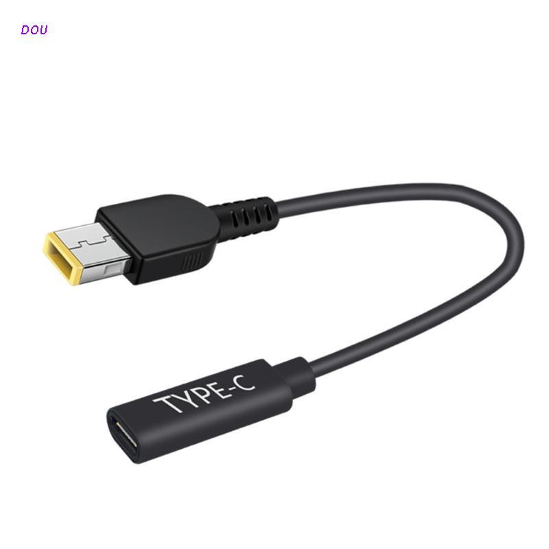 DOU 適用於-Lenovo Thinkpad的65W USB C PD Type C母至細長型電源充電電纜