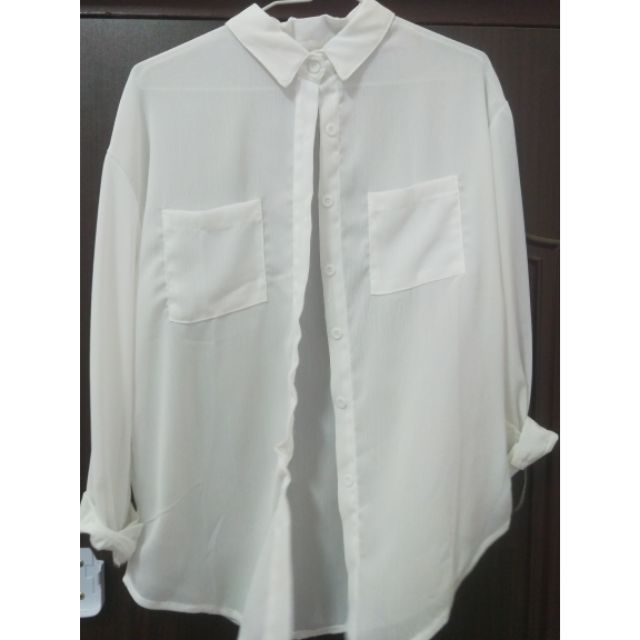襯衫/白長T/7分袖寬版（價格自出）