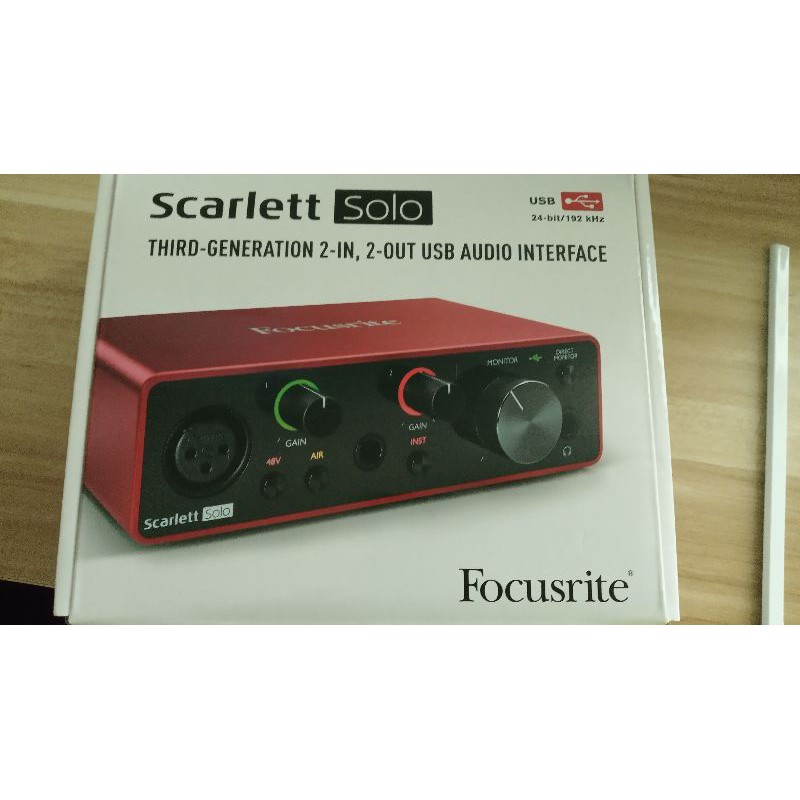 二手 未使用 focusrite scarlett solo 第三代 2進2出usb音頻接口 錄音介面