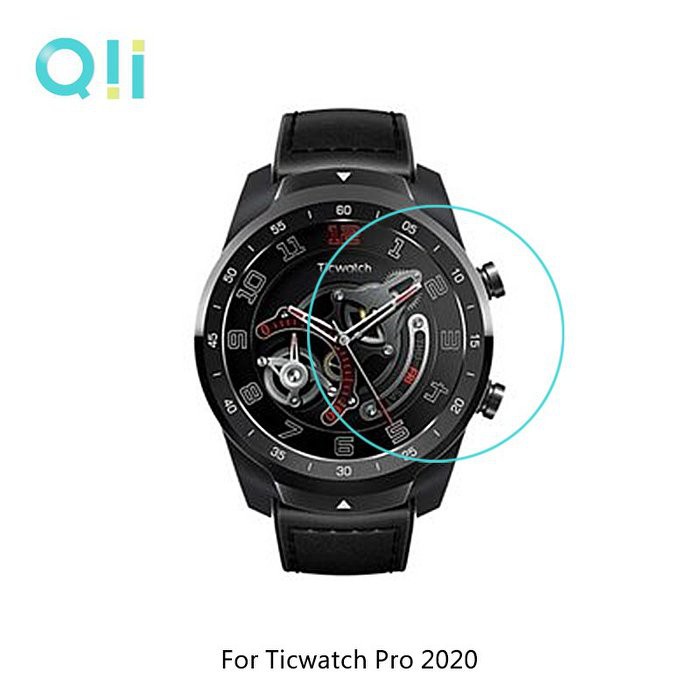 透明玻璃 鋼化玻璃 Qii Ticwatch Pro 2020 玻璃貼 兩片裝 Ticwatch 手錶保護貼 鋼化玻璃貼